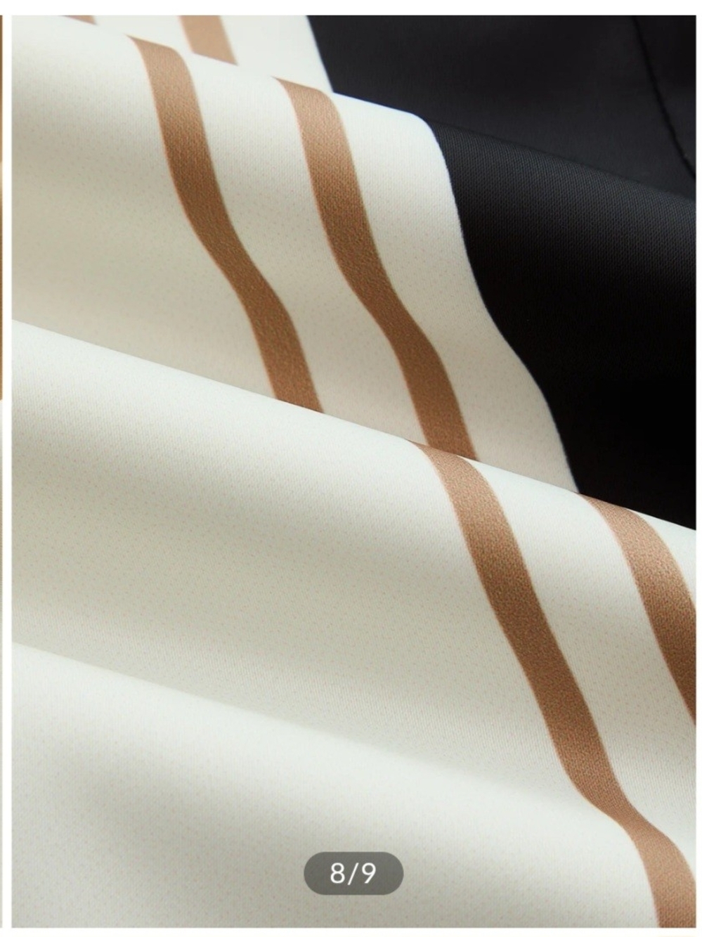 Commense Black, Cream & Tan Striped Halter Top with Wide-Leg Cream Pants Set - Picture 7 of 8